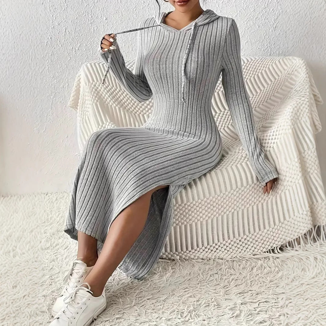 Dam Klänning med Huva Lång Polyester Elegant Casual 5