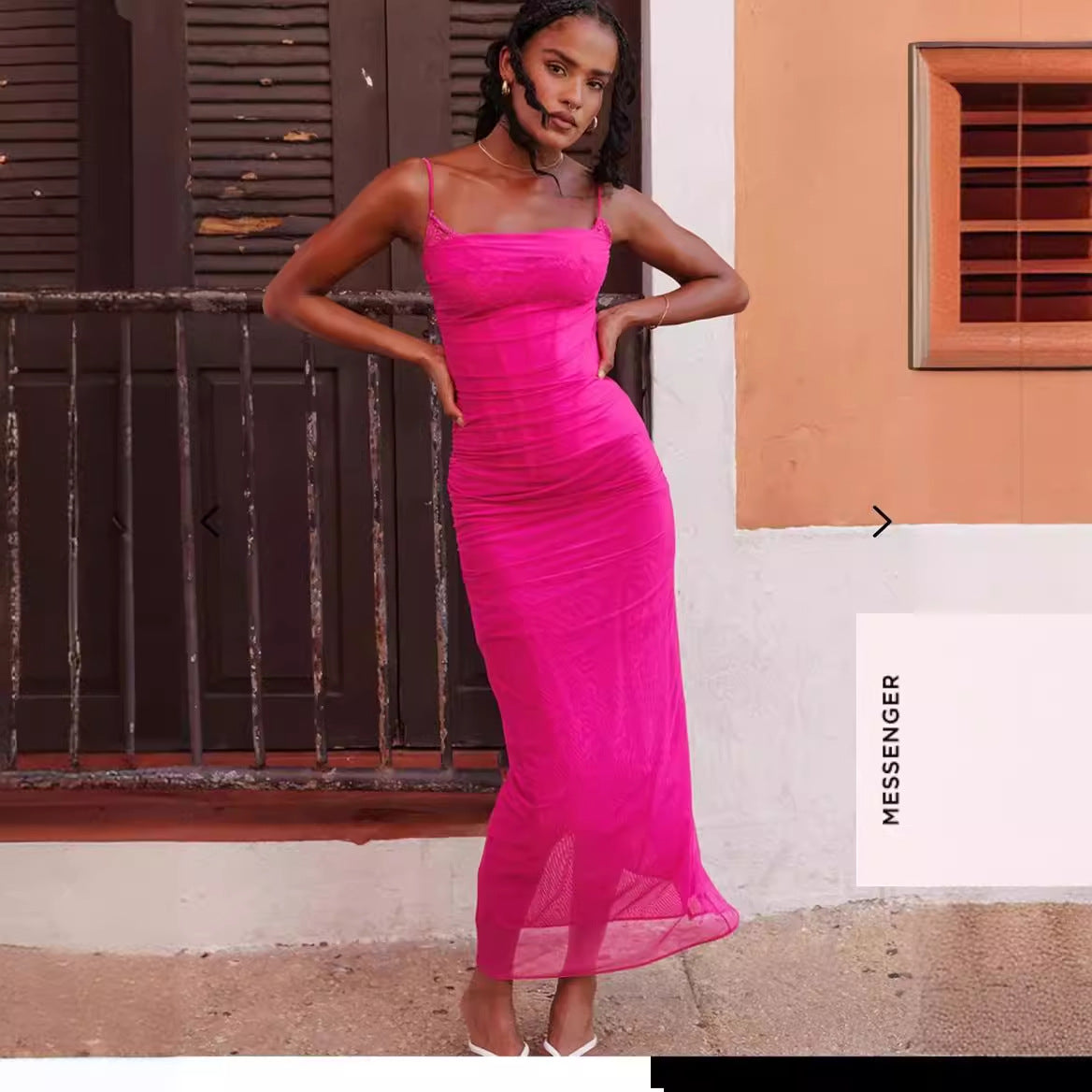 Dam Maxikjol Fiskbensmönster Spandex Lång-4