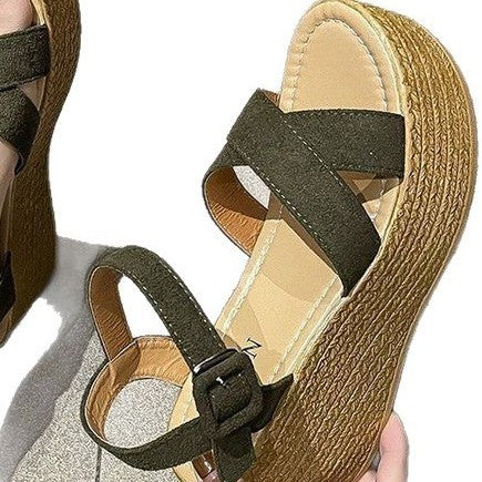 Damer Kilsandaler med Tvärbälte och Halkfri Sula Syntetmaterial-6