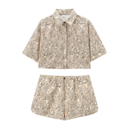 Variant image for Dam Shorts Mönstrad Kortärmad Lätt Polyester Set-9