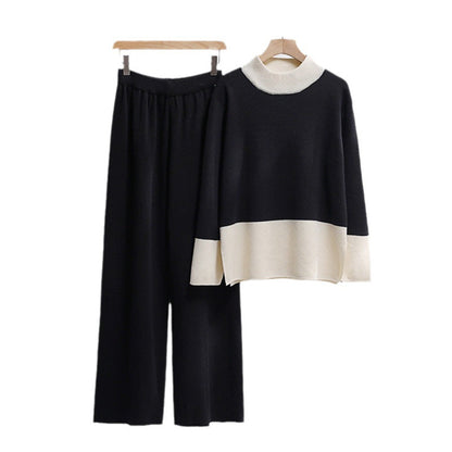 Dam Set Delad Topp Akryl Smala Byxor 2