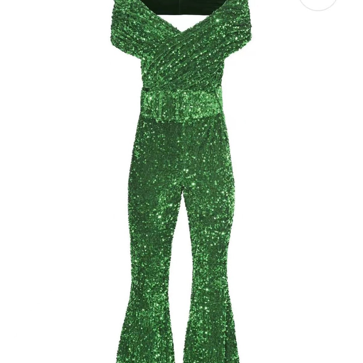 Dam Jumpsuit i Grön Cordura med Lätt Utställda Byxor – Elegant och Hållbar Design för Vardags och Fest 2