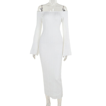 Maxiklänning Dam Axelfri Design med Ruffle Detaljer Mjukt Elastiskt Material 7