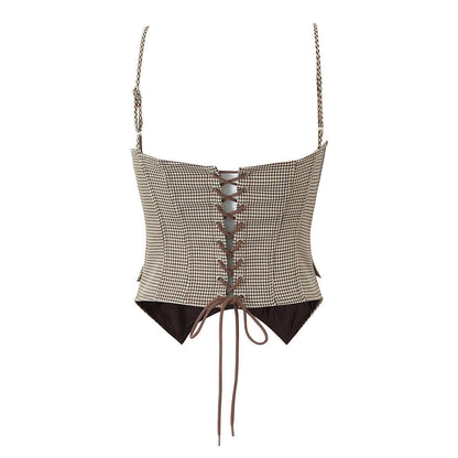 Dam Ärmlös Top Hahnenstreffrag Mönster Polyester-2