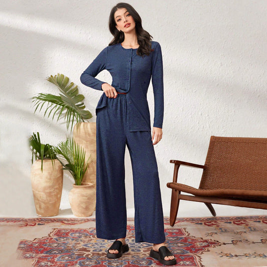 Kvinnors Långa Byxor Minimalistisk Högkvalitativt Tyg-1