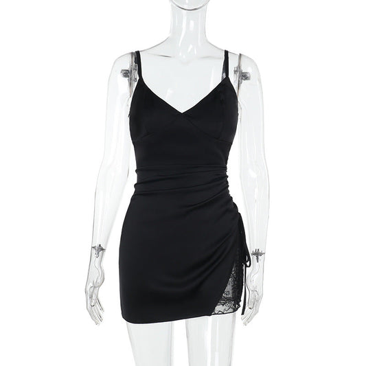 Kvinnors Bodycon Klänning med Spets Detaljer i Elastiskt Tyg – Elegant Silhuett för Speciella Tillfällen 1