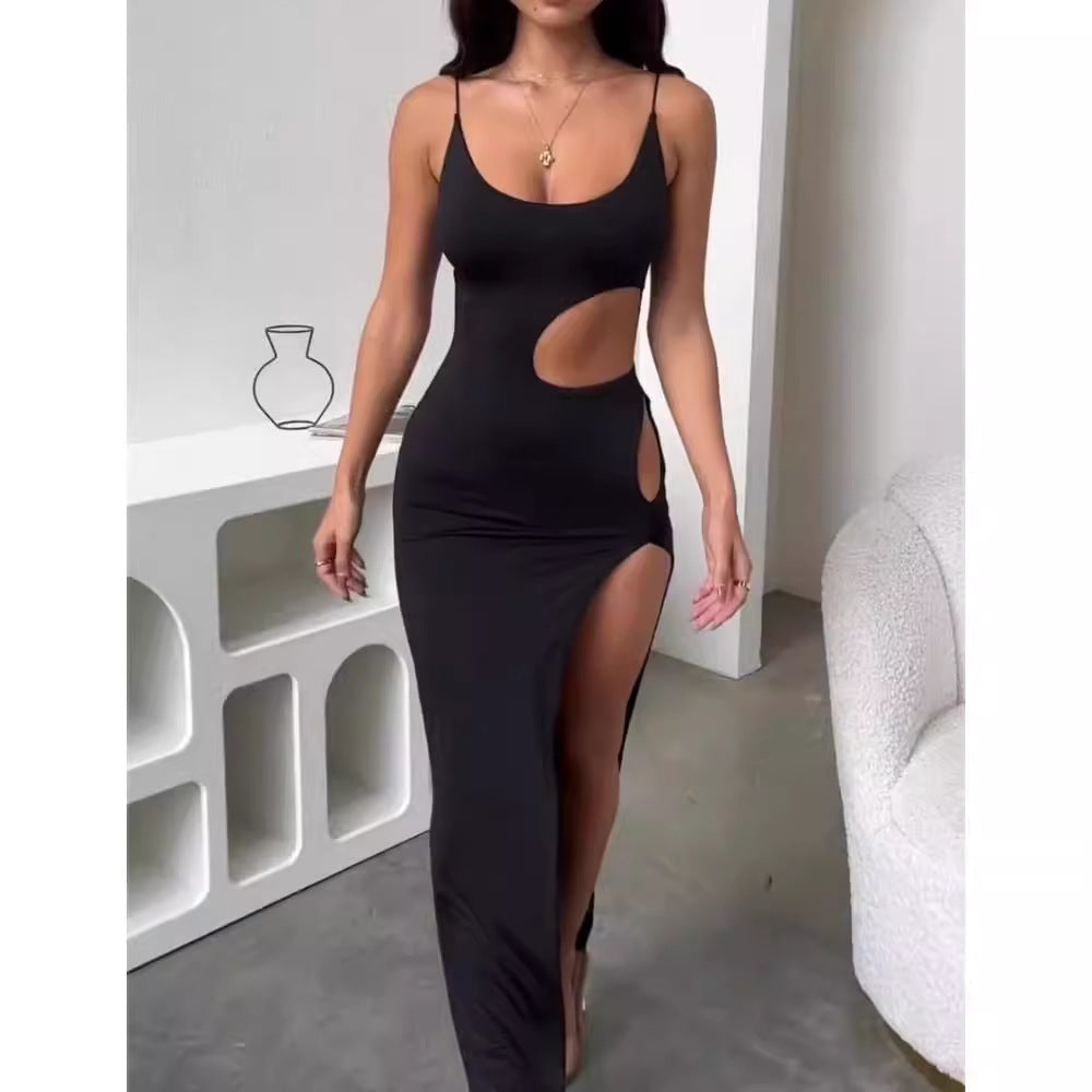 Dam Midiklänning med Hög Slits i Mjuk Stretchig Tyg 3