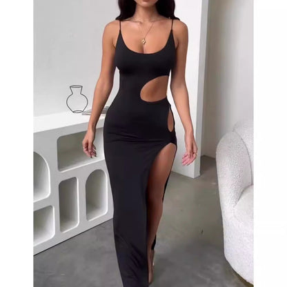 Dam Midiklänning med Hög Slits i Mjuk Stretchig Tyg 3