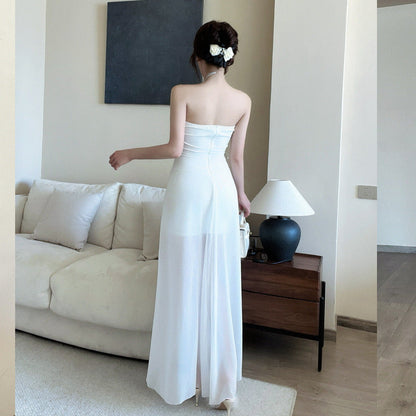 Dam Axellös Klänning Lång Polyester Med Frontslits-4