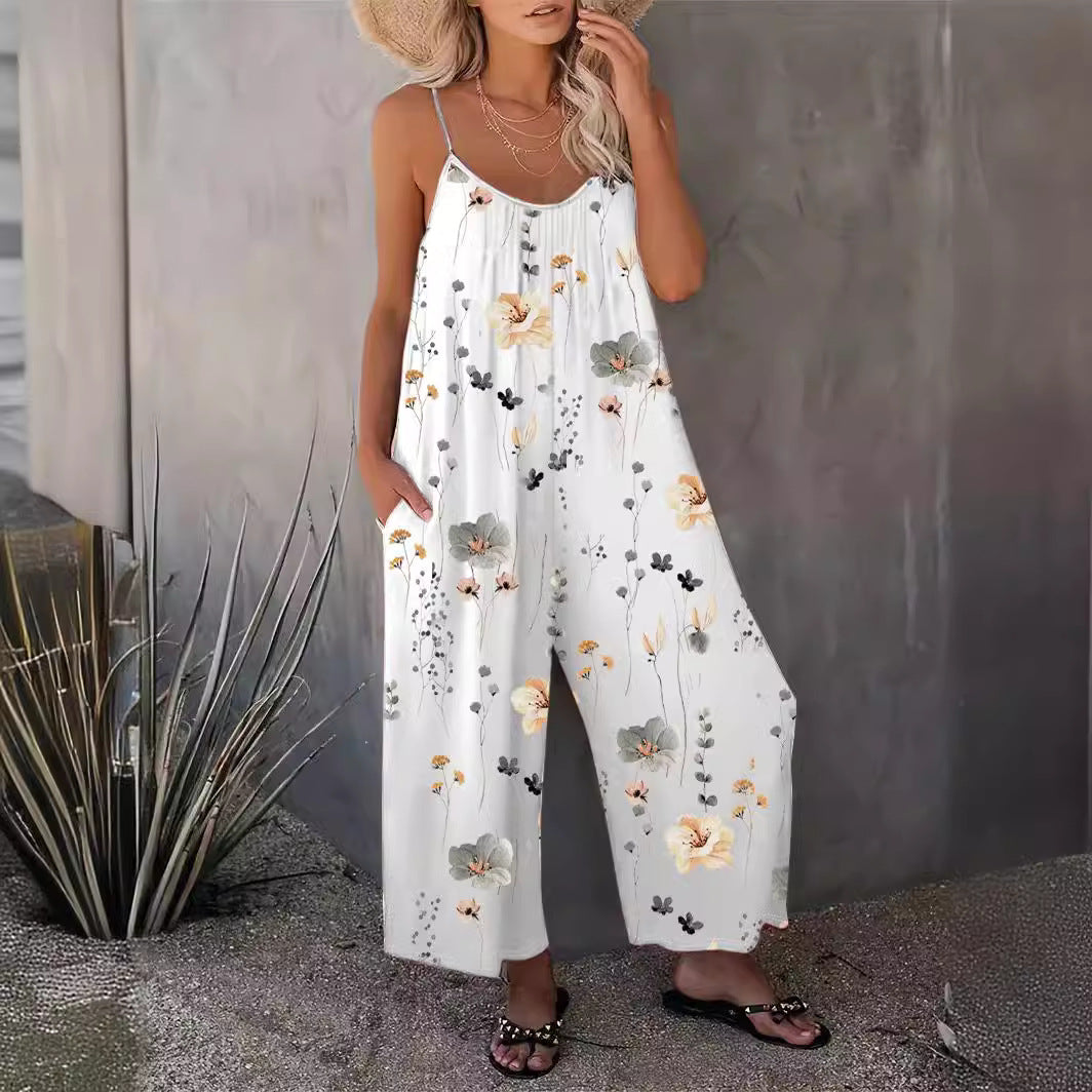 Dam Jumpsuit Ärmlös Casual Polyester Lång Byxlängd Medelhög Midja-2