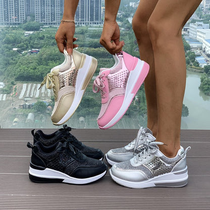 Kvinnors Sneakers Andningsbara Dämpning Metalliska Accenter 4