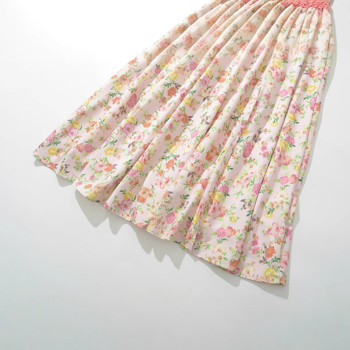 Damklänning Maxi Blommig Design med Rüschendetaljer i Andningsbart Tyg 4