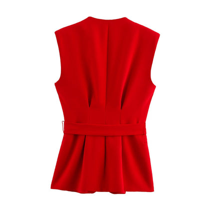 Damernas Byxdress Ärmlös Polyester med Vidbyxor-5