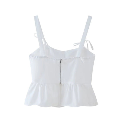 Dam Top Spaghettiband Ruffles Polyester 3