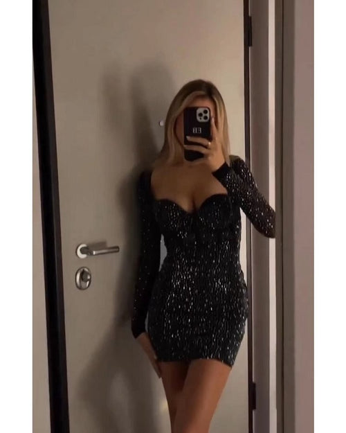 Fina Dam Klänningar Mini A-Linje V-ringning Polyester-1