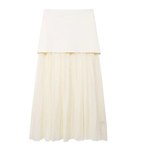 Kjol Dam Elegant Rynkdesign Flödande Material-1