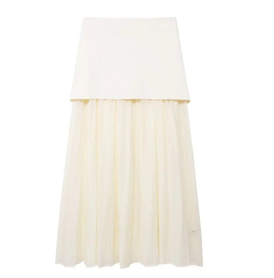 Kjol Dam Elegant Rynkdesign Flödande Material-1