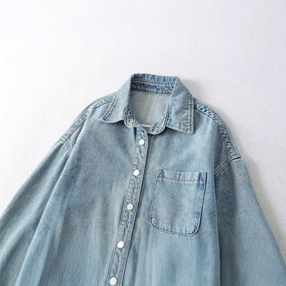 Överdimensionerad Denimjacka för Kvinnor – Högkvalitativ Denim med Fickor, Avslappnad Passform, Mångsidig Design 3