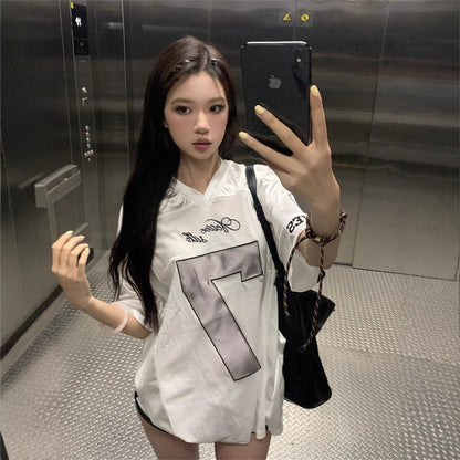 Herr T-shirt V-ringad Kortärmad Elastan Färgblock-4