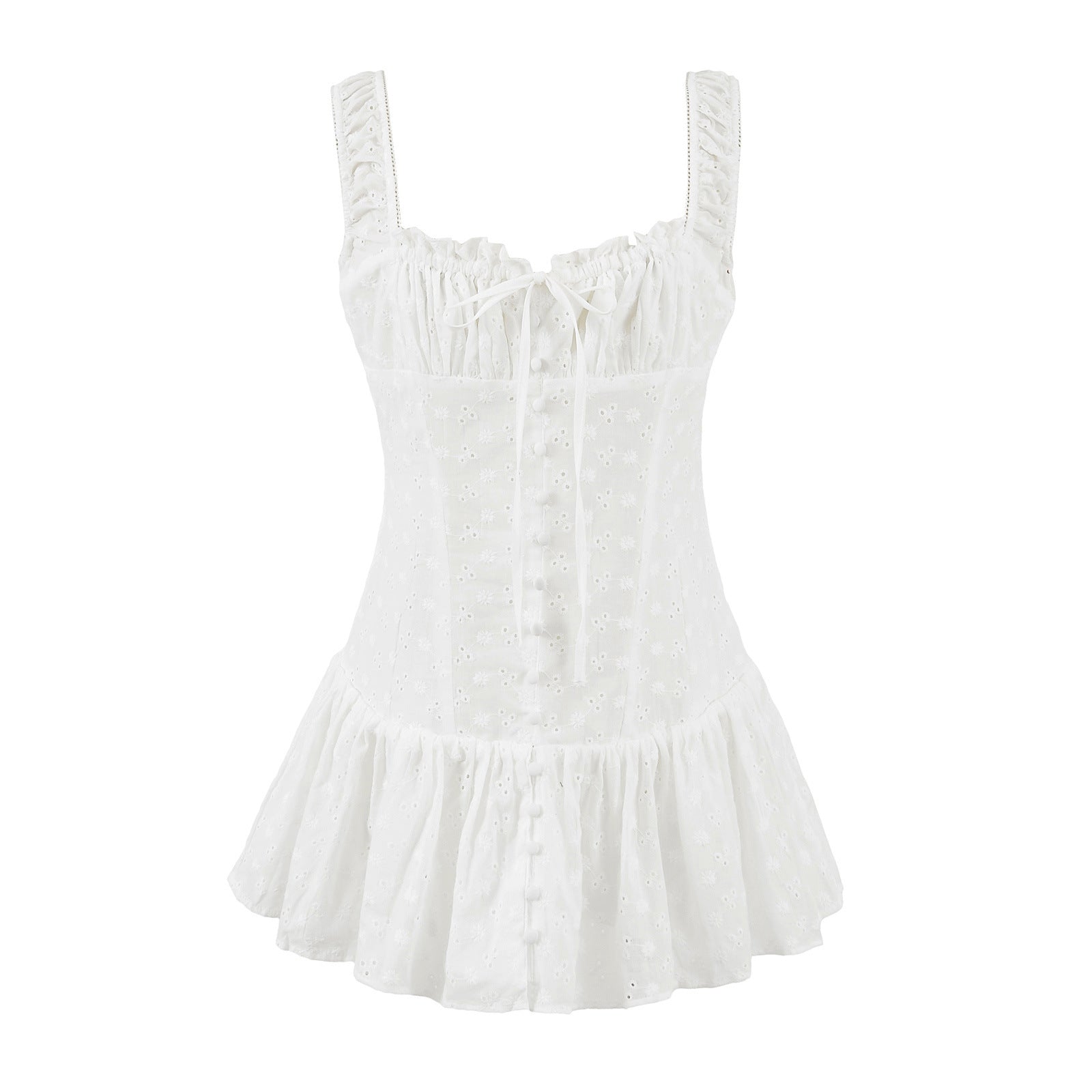 Variant image for Dam Miniklänning Ärmlös Med Broderi Kort Kjol Högkvalitativt Tyg-1