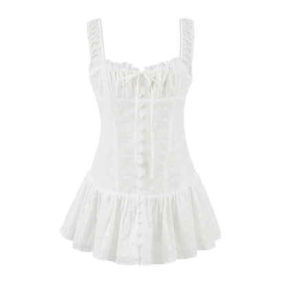 Variant image for Dam Miniklänning Ärmlös Med Broderi Kort Kjol Högkvalitativt Tyg-1