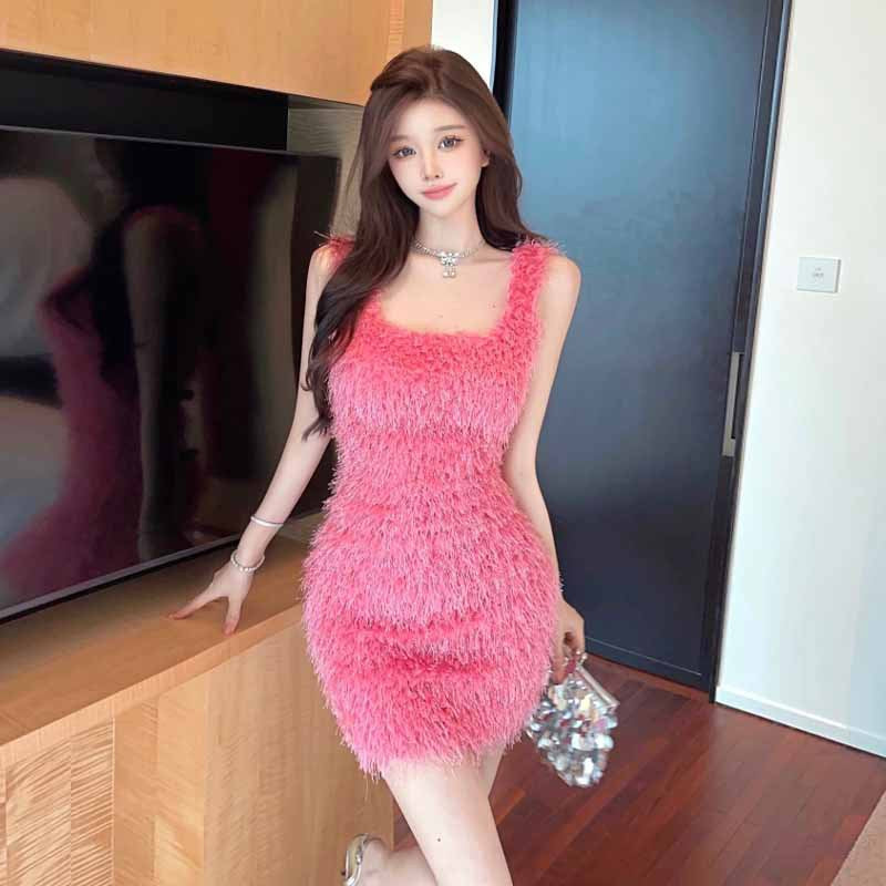 Variant image for Kvinnors Bodycon Klänning Ryggfri Spaghetti Band Polyester Elastan-1