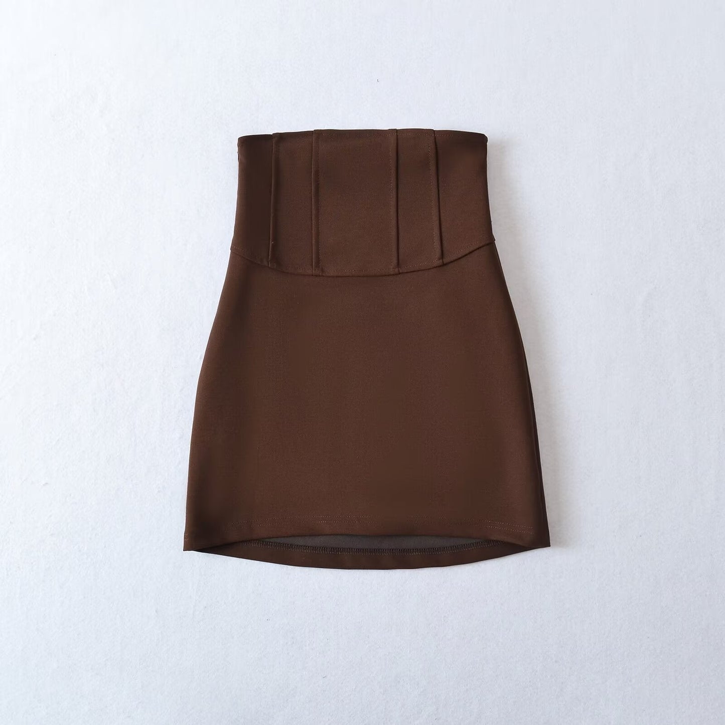 Kvinnors Minikjol Hög Midja Elegant Rynkkast Elastiskt Tyg 3