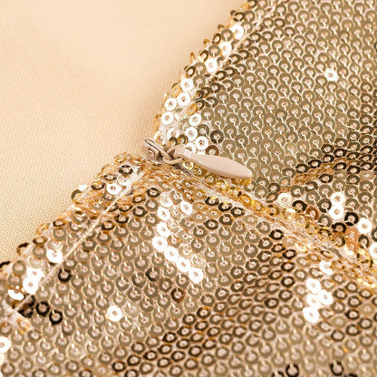 Maxiklänning Dam med Glittrande Design och Justerbara Smala Bärare i Elastiskt Material - Festlig Klänning 3
