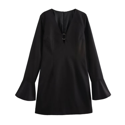 Dam Miniklänning A-Line Monokrom 100% Polyester-1