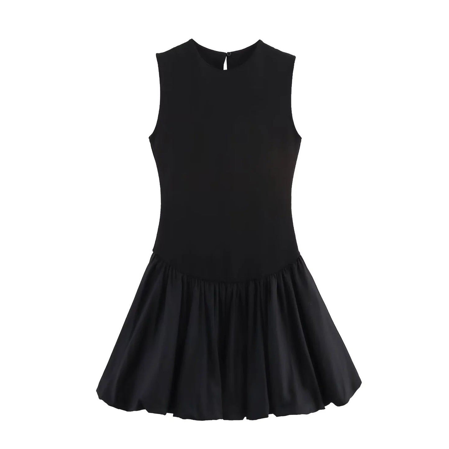 Kvinnors Ärm lös Klänning A-linje Voluminös Kjol Andningsbart Tyg 7