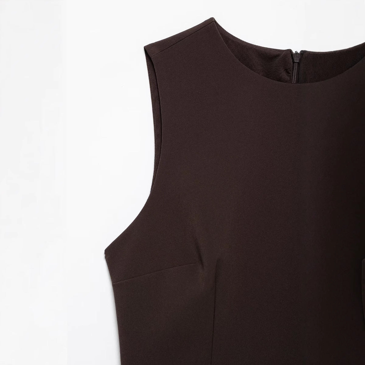 Damklänning Ärmlös A-Linje Polyester Fina Dam Klänningar-3