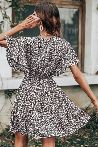 Variant image for Kvinnors Midi Klänning A-linje Polyester med Rüsch Ärmar-5