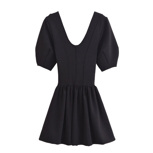 Fina Dam Klänningar Mini Rundhalsad Polyester-1