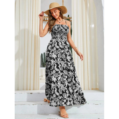 Variant image for Kvinnors Midi Klänning Ärmlös Blommönster Polyester-11