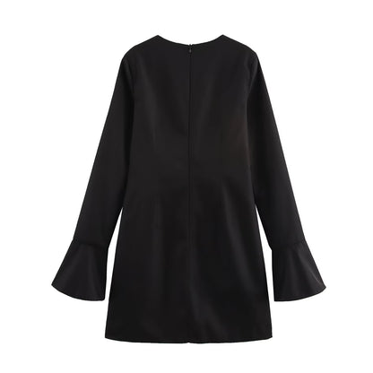 Dam Miniklänning A-Line Monokrom 100% Polyester-2