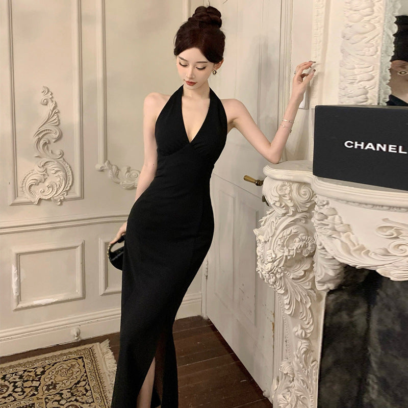 Dam Klänning Halterneck Slim Fit Polyester-3