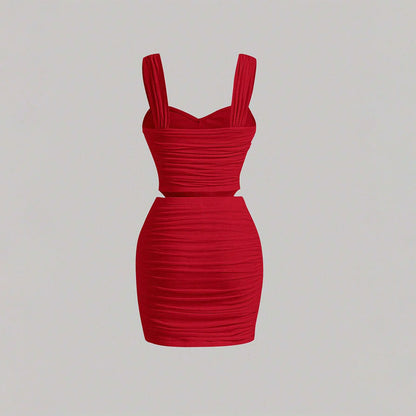 Dam Camisole och Kort Rock Tvådelad Sats för Sommarkläder-3