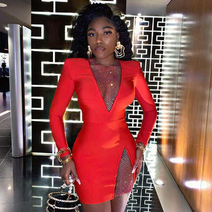 Variant image for Dam Klänning Bodycon Långärmad V-hals Polyester-1