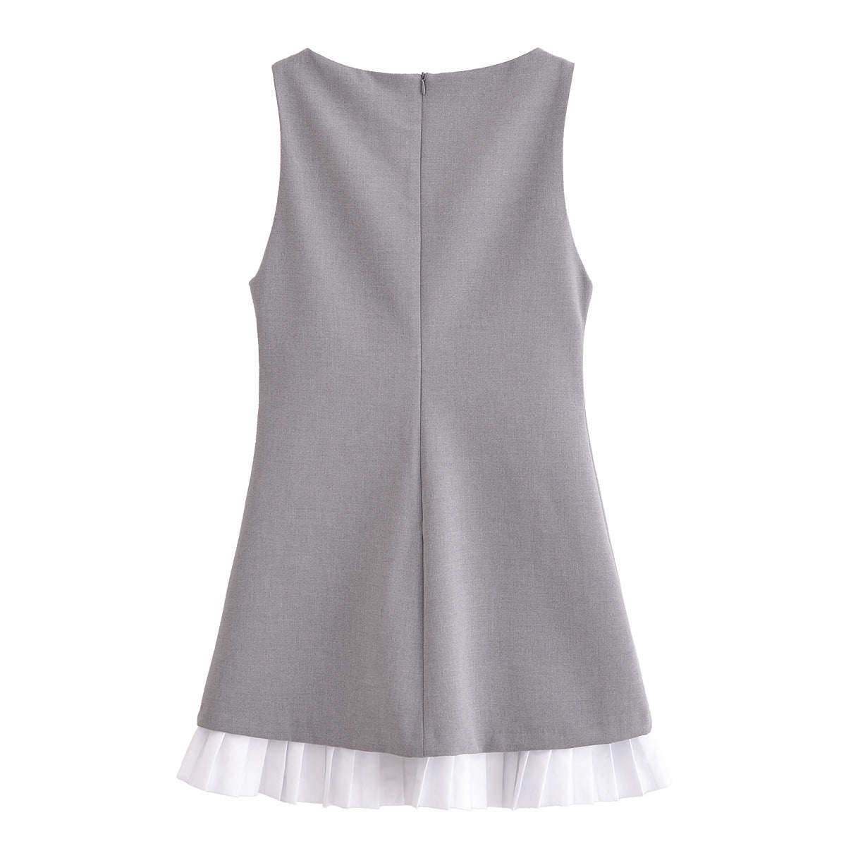 Fina Dam Klänningar Ärmlös Rundhalsad Polyester Elegant Sommarklänning-3