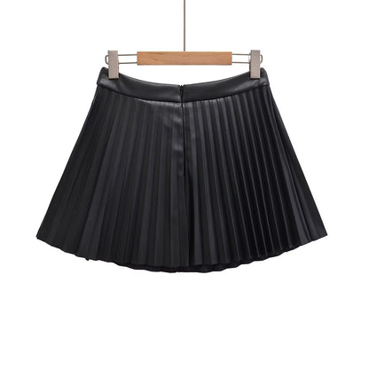 Dam Minikjol Hög Midja Veckad Polyester-2