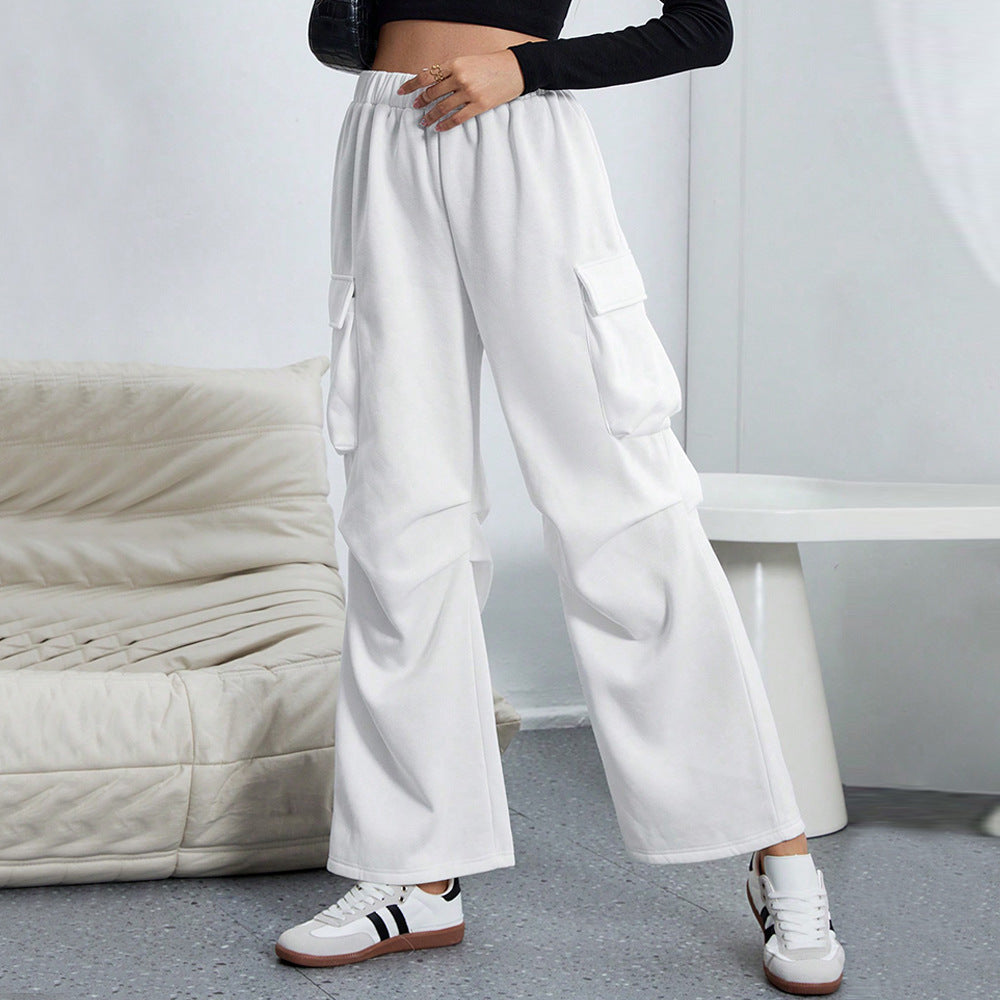 Snygga Byxor Dam med Bred Benstil – Mjuk Tyg, Avslappnad Passform och Praktiska Fickor 4