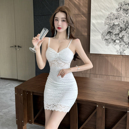 Kvinna Bodycon Klänning V-hals Spaghetti Band Polyester Elastan-4