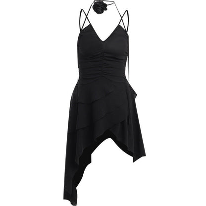 Dam Sommarklänning Asymmetrisk Rüsch Detaljer Lätt Material 6