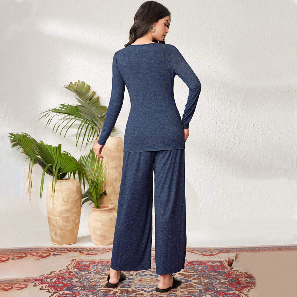 Kvinnors Långa Byxor Minimalistisk Högkvalitativt Tyg-4