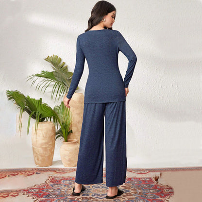 Kvinnors Långa Byxor Minimalistisk Högkvalitativt Tyg-4