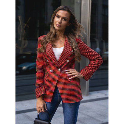 Dam Dubbelbröstad Kavaj Slim Fit Polyester-2