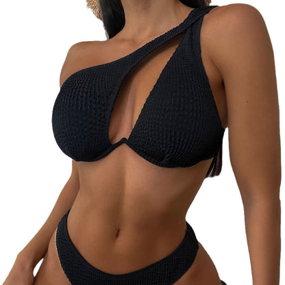 Dambikini Asymmetrisk Design Strukturerat Material 6