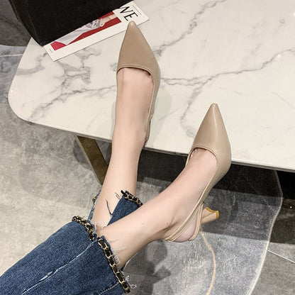 Kvinnor Slingback Pumpar Spetsig Design Hållbart Material 5