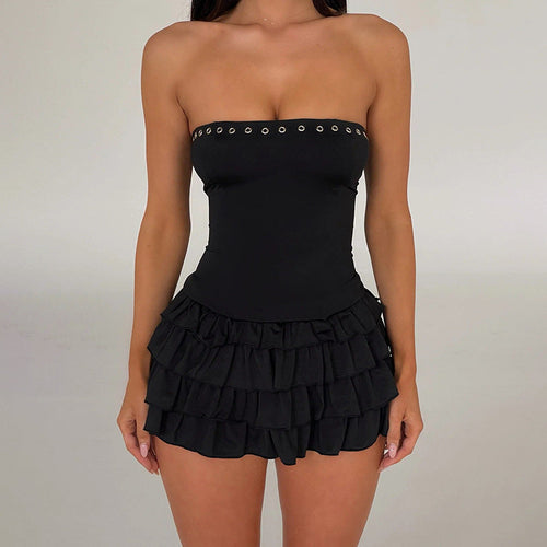 Baddräkt Dam Bustier Ruffles Elastisk Tyg-1