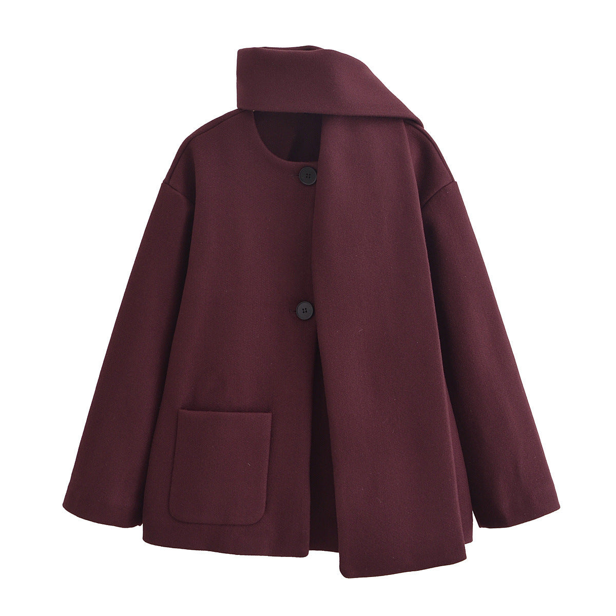 Dam Kappa Långärmad Cirkulär Halsringning i Högkvalitativ Polyester-1